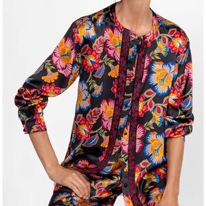 Johnny Was Workshop Sidonia Mandarin Button Down Shirt - Small